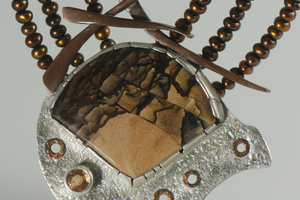 Decheutes Jasper and Sapphire Necklace by Raminta Jautokas