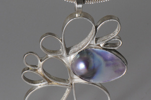 Mabe Pearl Sterling Silver Pendant by Raminta Jautokas