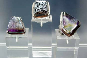 Rings with blown glass