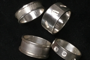 Silver overlay rings, men's sizes