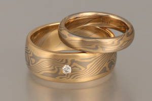 two mokume gane rings